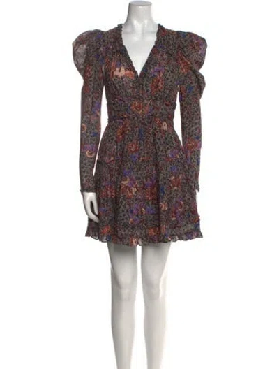 Pre-owned Ulla Johnson Printed Mini Dress In Black