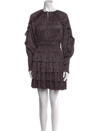 Pre-owned Ulla Johnson Printed Mini Dress In Black