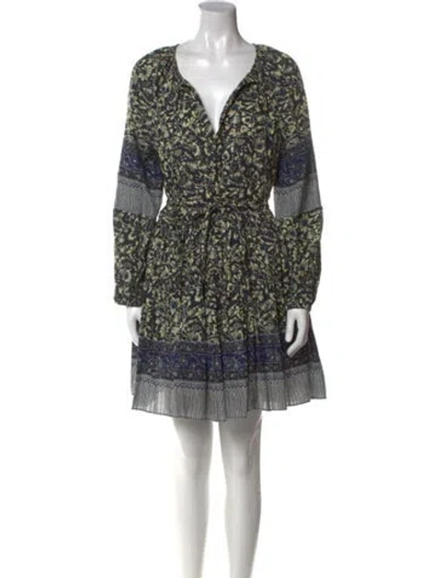 Pre-owned Ulla Johnson Printed Mini Dress In Black