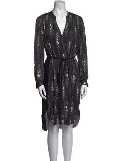 Pre-owned Ulla Johnson Printed Mini Dress In Black