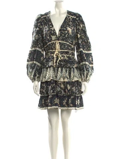 Pre-owned Ulla Johnson Printed Mini Dress In Black