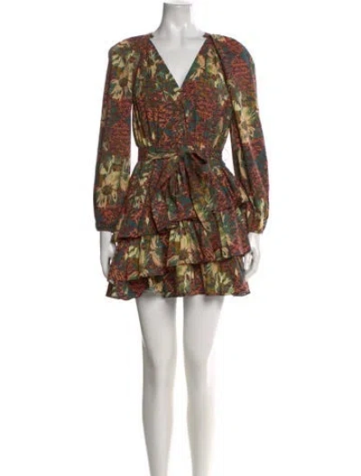 Pre-owned Ulla Johnson Printed Mini Dress In Black