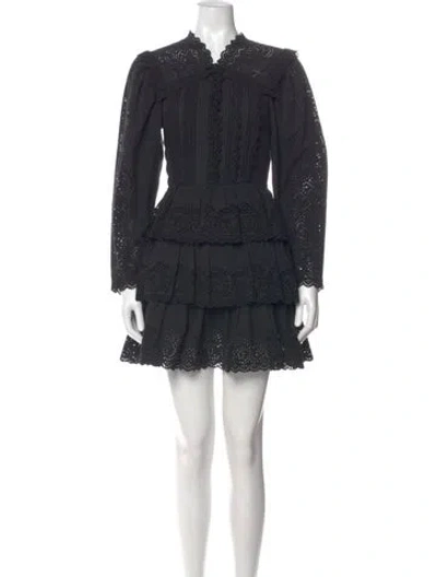 Pre-owned Ulla Johnson Printed Mini Dress In Black