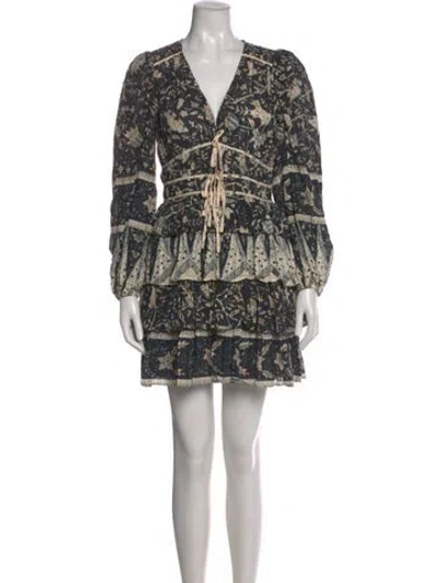 Pre-owned Ulla Johnson Printed Mini Dress In Black