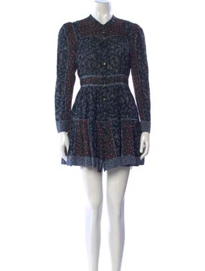 Pre-owned Ulla Johnson Printed Mini Dress In Black