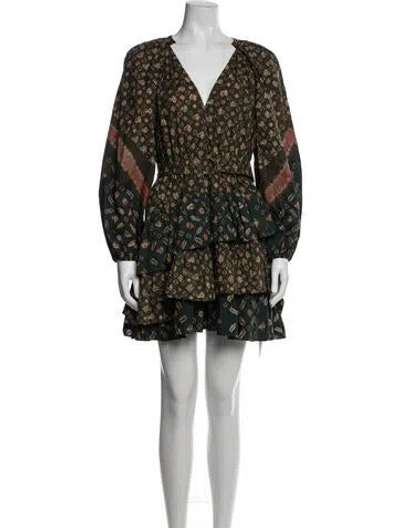 Pre-owned Ulla Johnson Printed Mini Dress In Black