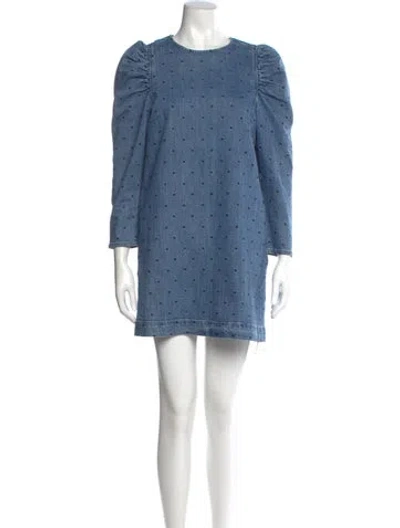 Pre-owned Ulla Johnson Printed Mini Dress In Blue