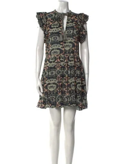 Pre-owned Ulla Johnson Printed Mini Dress In Blue