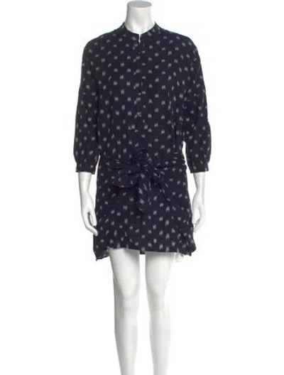 Pre-owned Ulla Johnson Printed Mini Dress In Blue
