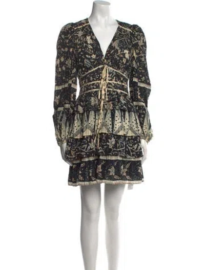 Pre-owned Ulla Johnson Printed Mini Dress In Blue