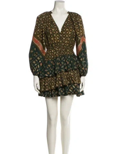 Pre-owned Ulla Johnson Printed Mini Dress In Blue
