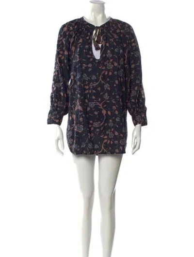 Pre-owned Ulla Johnson Printed Mini Dress In Blue