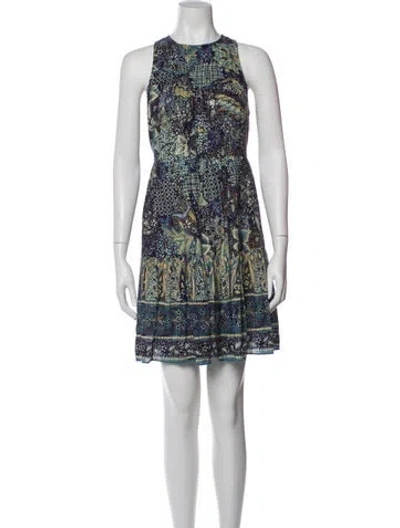 Pre-owned Ulla Johnson Printed Mini Dress In Blue