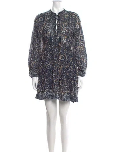 Pre-owned Ulla Johnson Printed Mini Dress In Blue