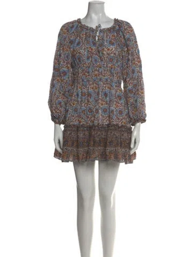 Pre-owned Ulla Johnson Printed Mini Dress In Blue