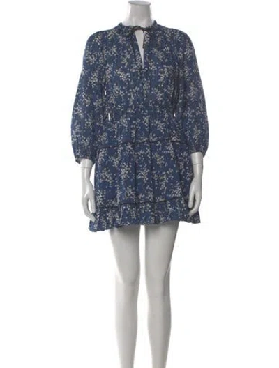 Pre-owned Ulla Johnson Printed Mini Dress In Blue