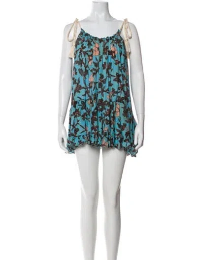 Pre-owned Ulla Johnson Printed Mini Dress In Blue