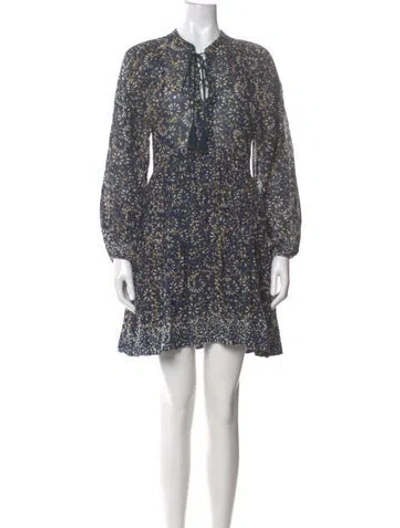 Pre-owned Ulla Johnson Printed Mini Dress In Blue