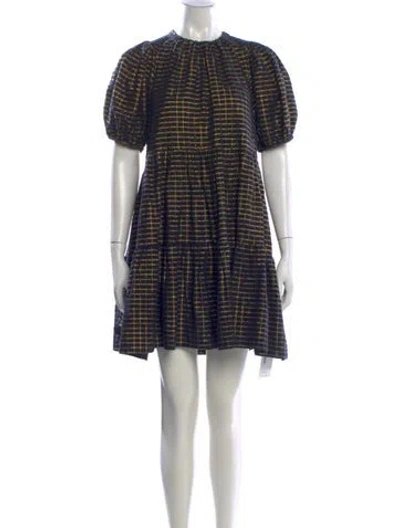 Pre-owned Ulla Johnson Printed Mini Dress In Blue