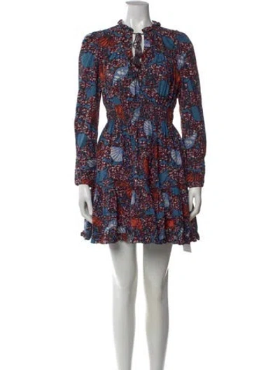 Pre-owned Ulla Johnson Printed Mini Dress In Blue