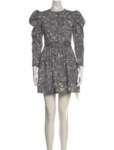 Pre-owned Ulla Johnson Printed Mini Dress In Blue