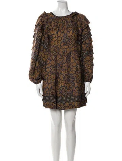 Pre-owned Ulla Johnson Printed Mini Dress In Blue