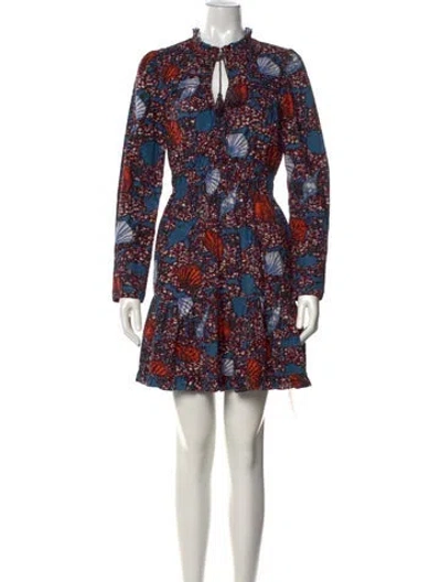 Pre-owned Ulla Johnson Printed Mini Dress In Blue