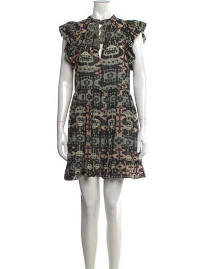 Pre-owned Ulla Johnson Printed Mini Dress In Blue