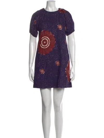 Pre-owned Ulla Johnson Printed Mini Dress In Blue