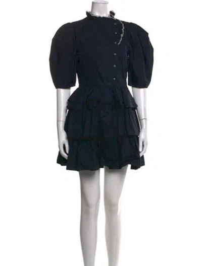 Pre-owned Ulla Johnson Printed Mini Dress In Blue