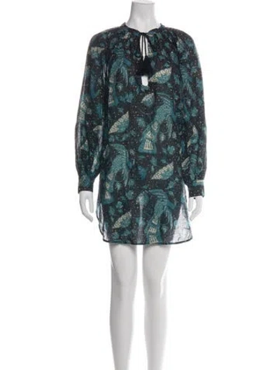 Pre-owned Ulla Johnson Printed Mini Dress In Blue