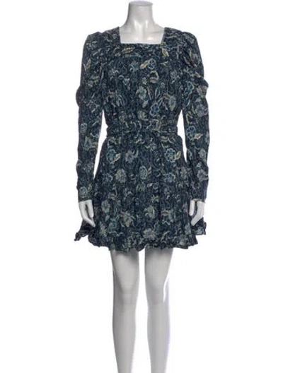 Pre-owned Ulla Johnson Printed Mini Dress In Blue