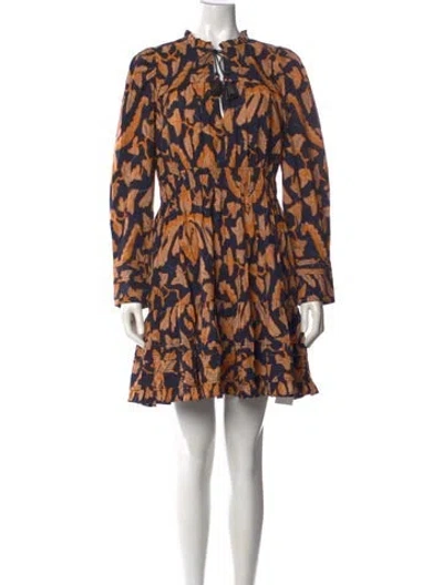 Pre-owned Ulla Johnson Printed Mini Dress In Blue