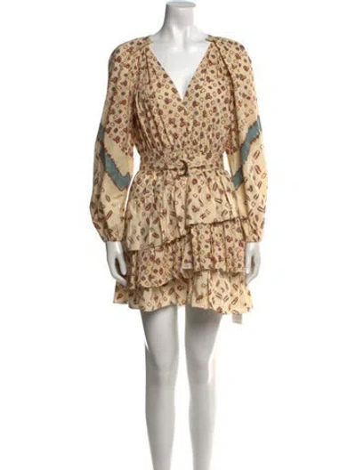Pre-owned Ulla Johnson Printed Mini Dress In Brown