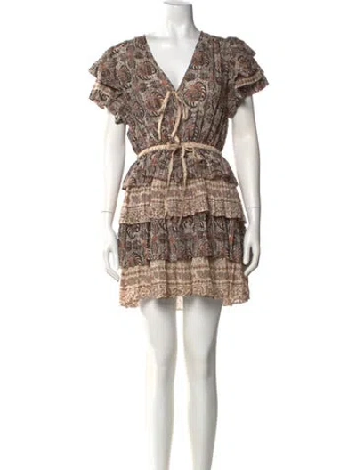 Pre-owned Ulla Johnson Printed Mini Dress In Brown