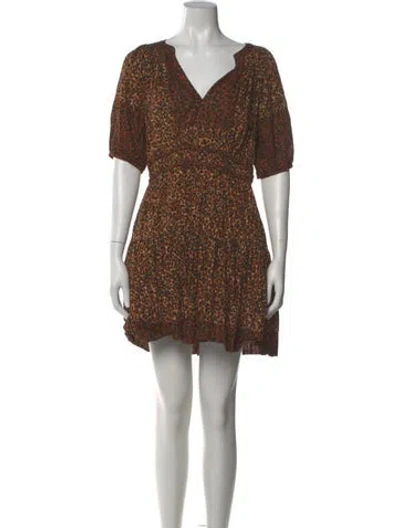 Pre-owned Ulla Johnson Printed Mini Dress In Brown