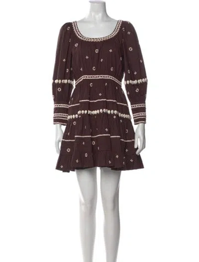 Pre-owned Ulla Johnson Printed Mini Dress In Brown