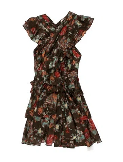 Pre-owned Ulla Johnson Printed Mini Dress In Brown