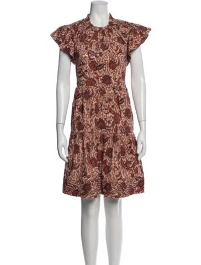 Pre-owned Ulla Johnson Printed Mini Dress In Brown