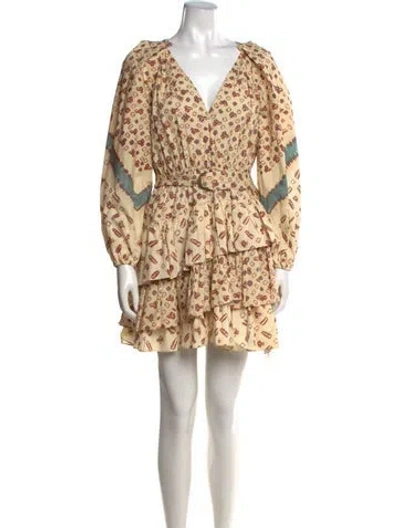 Pre-owned Ulla Johnson Printed Mini Dress In Brown