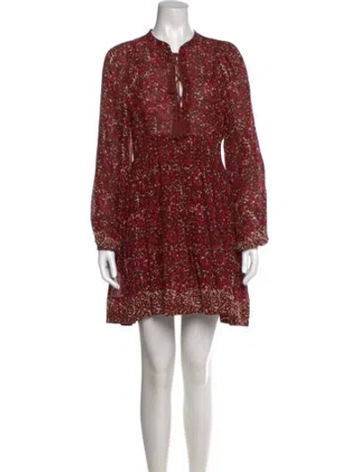 Pre-owned Ulla Johnson Printed Mini Dress In Burgundy