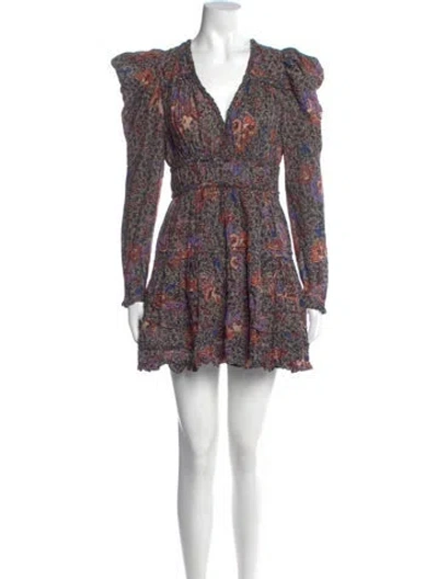 Pre-owned Ulla Johnson Printed Mini Dress In Gray