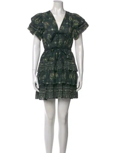 Pre-owned Ulla Johnson Printed Mini Dress In Green
