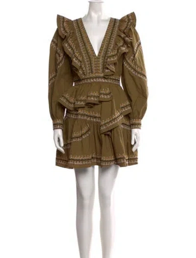 Pre-owned Ulla Johnson Printed Mini Dress In Green
