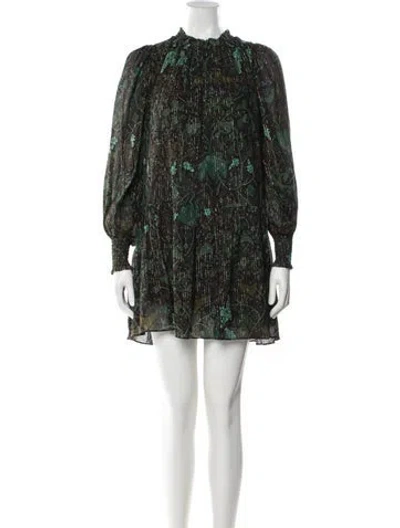 Pre-owned Ulla Johnson Printed Mini Dress In Green