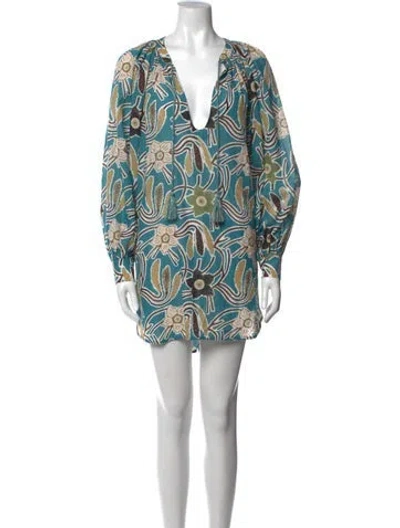 Pre-owned Ulla Johnson Printed Mini Dress In Green