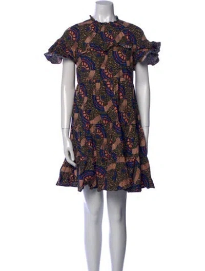 Pre-owned Ulla Johnson Printed Mini Dress In Green