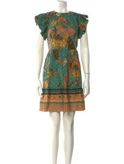 Pre-owned Ulla Johnson Printed Mini Dress In Green
