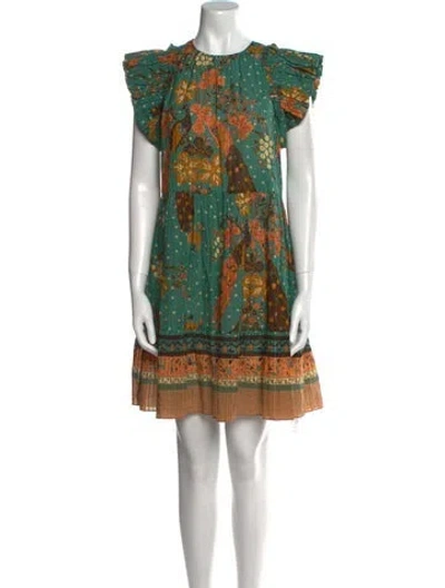 Pre-owned Ulla Johnson Printed Mini Dress In Green
