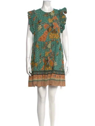 Pre-owned Ulla Johnson Printed Mini Dress In Green